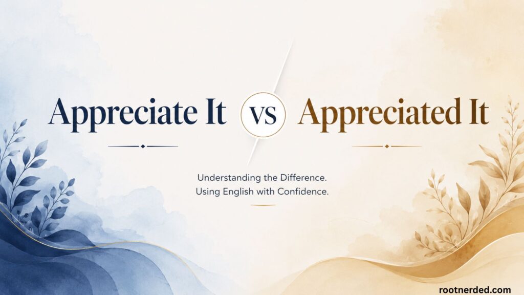 Appreciate It vs Appreciated It