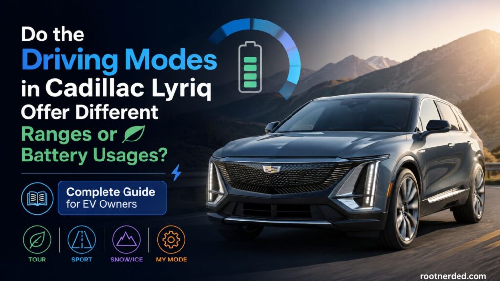 Driving Modes in Cadillac Lyriq Offer Different Ranges or Battery Usages